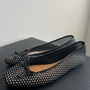 Dolce Vita Black Mesh Studded Flats